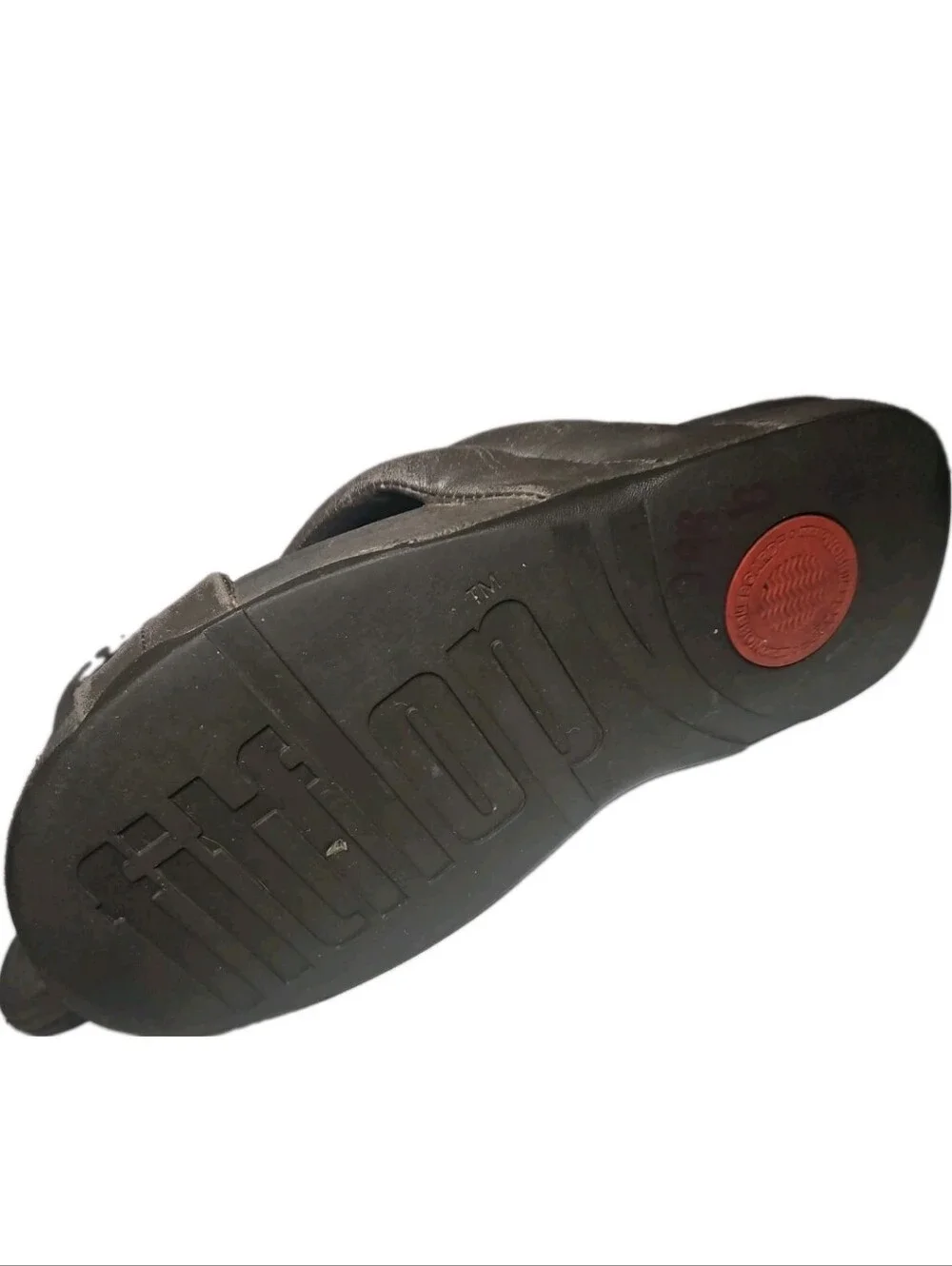 FitFlop men Brown Leather Slide Sandals Slip-On Solid 10.5 Standard[8D